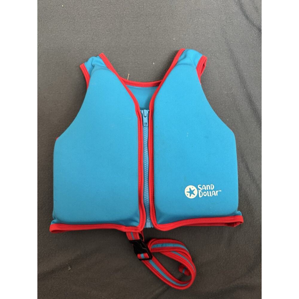 Sand Dollar Kids Swim Float Vest Youth 4–6 Years Max 50 lbs Aqua Blue